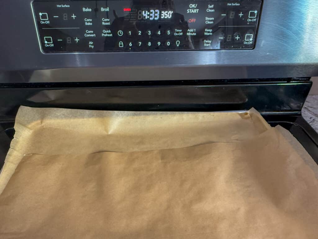 Baking Sheet Lined with Parchment Paper