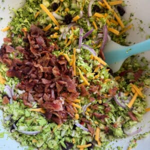 Combined Ingredients for Broccoli Salad