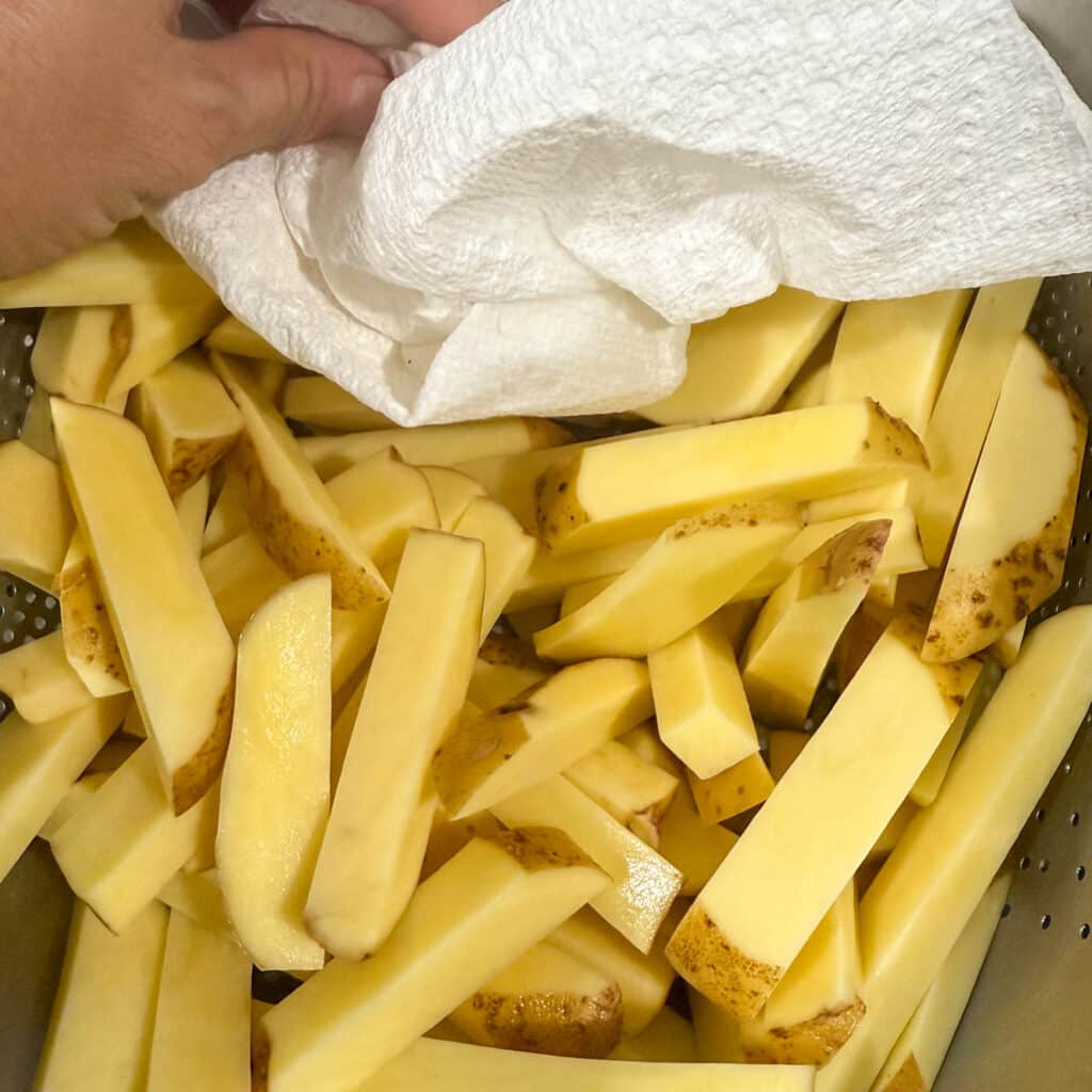 Drying French Fry Cut Potatoes