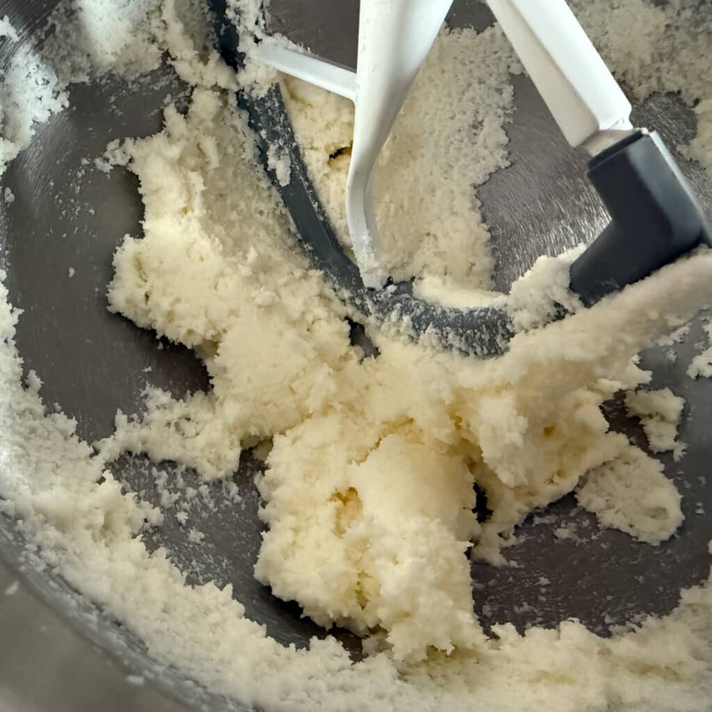 First Stage Creamed Butter and Sugar