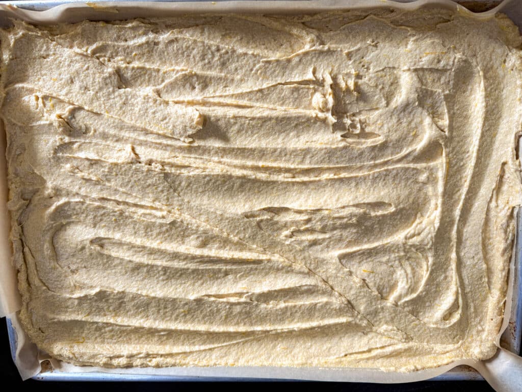 Pumpkin Bar Batter Spread in Sheetpan