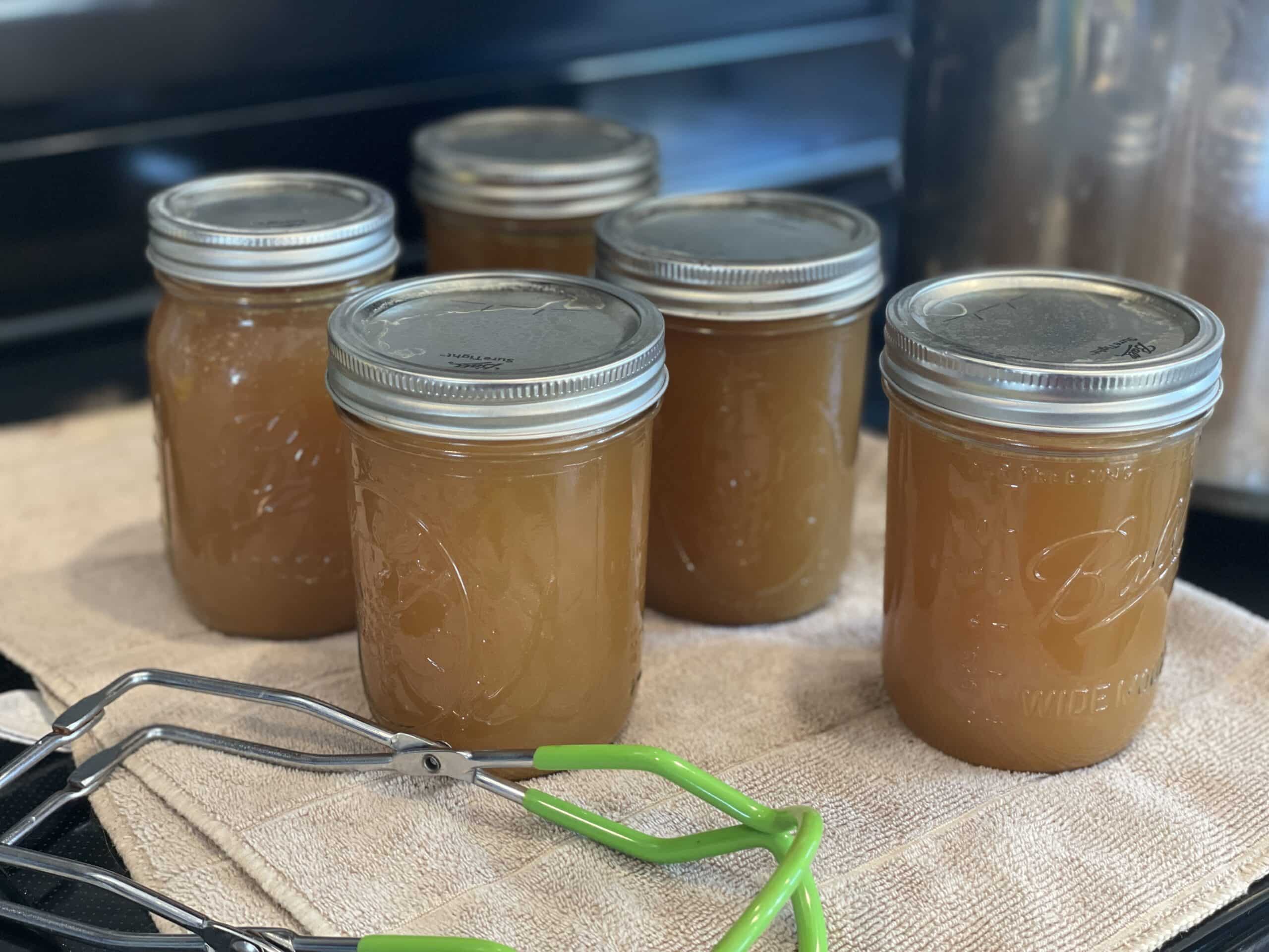 Chicken Broth in Jars