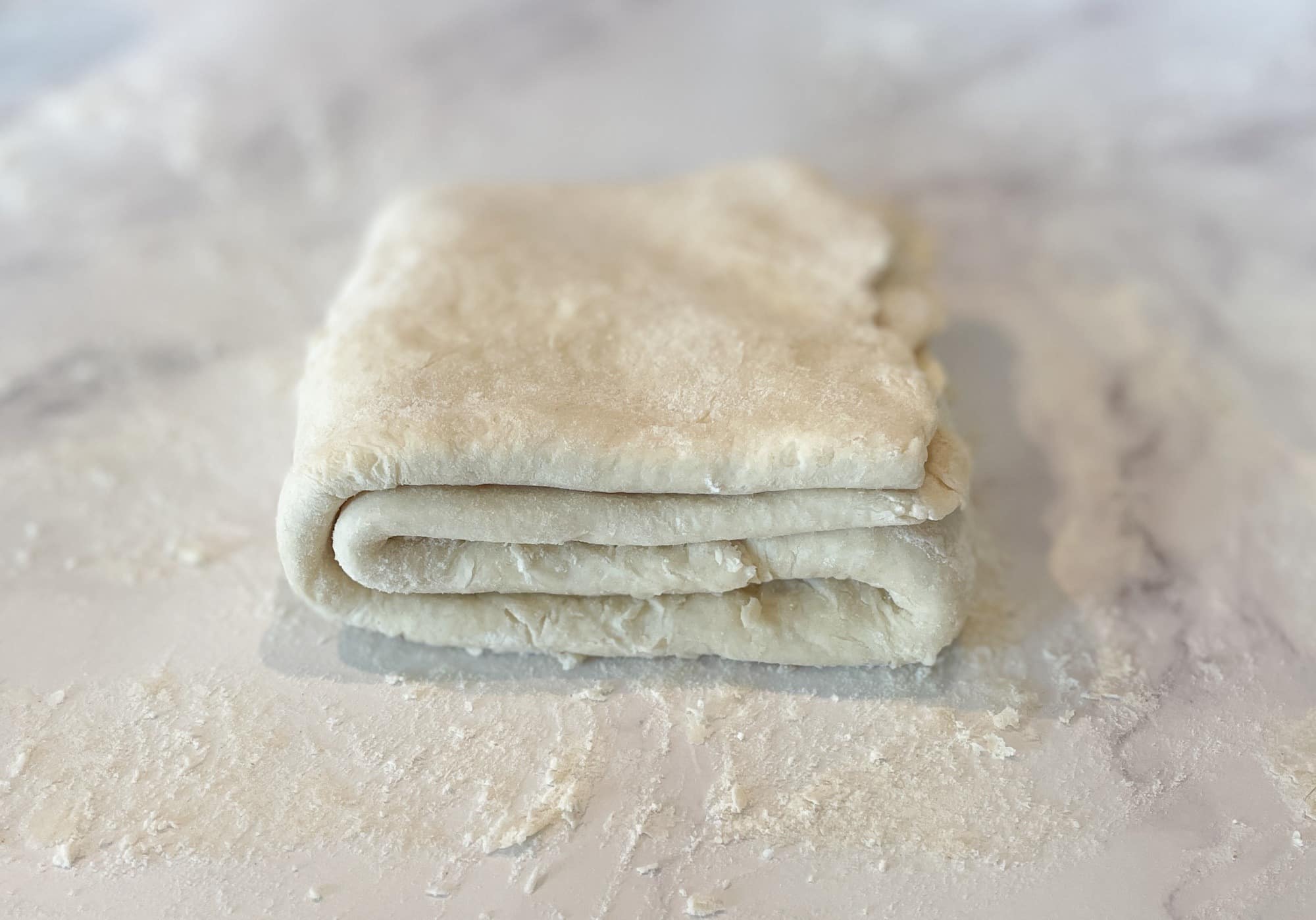 Puff Pastry Dough Folded and Ready for fridge