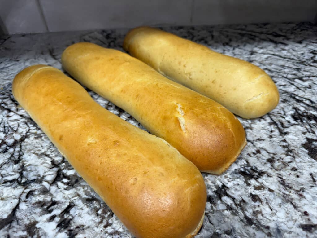 Three Hoagie Rolls