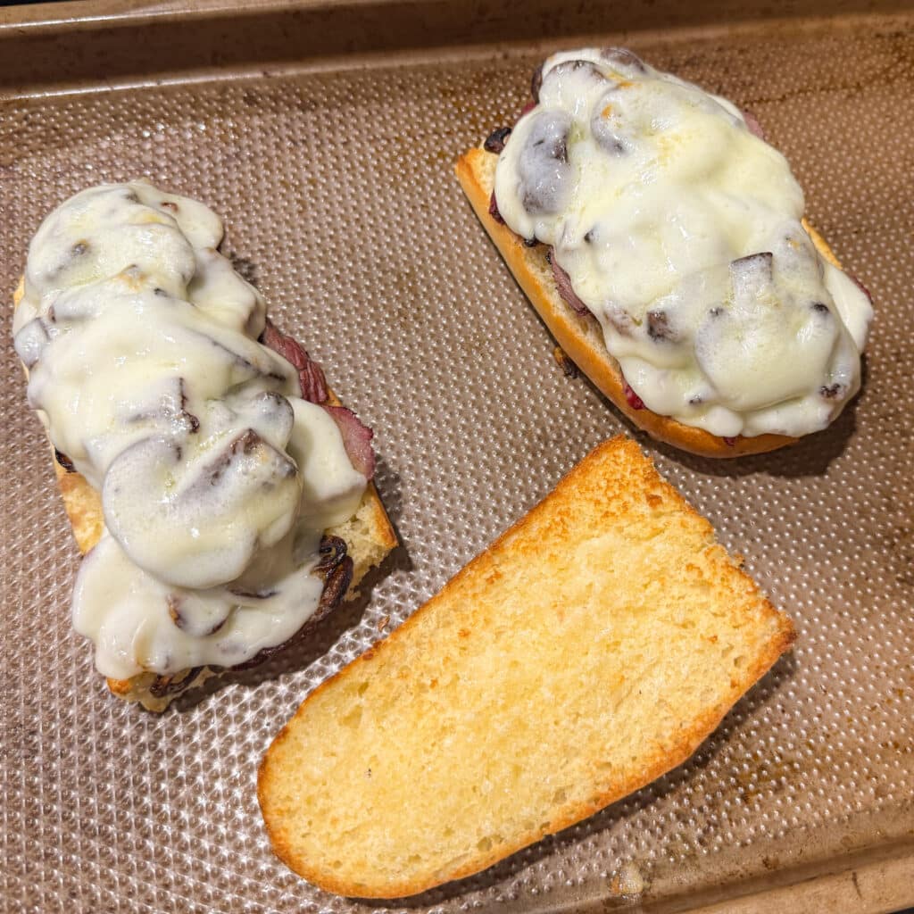 Melted Cheese on Steak Sandwich
