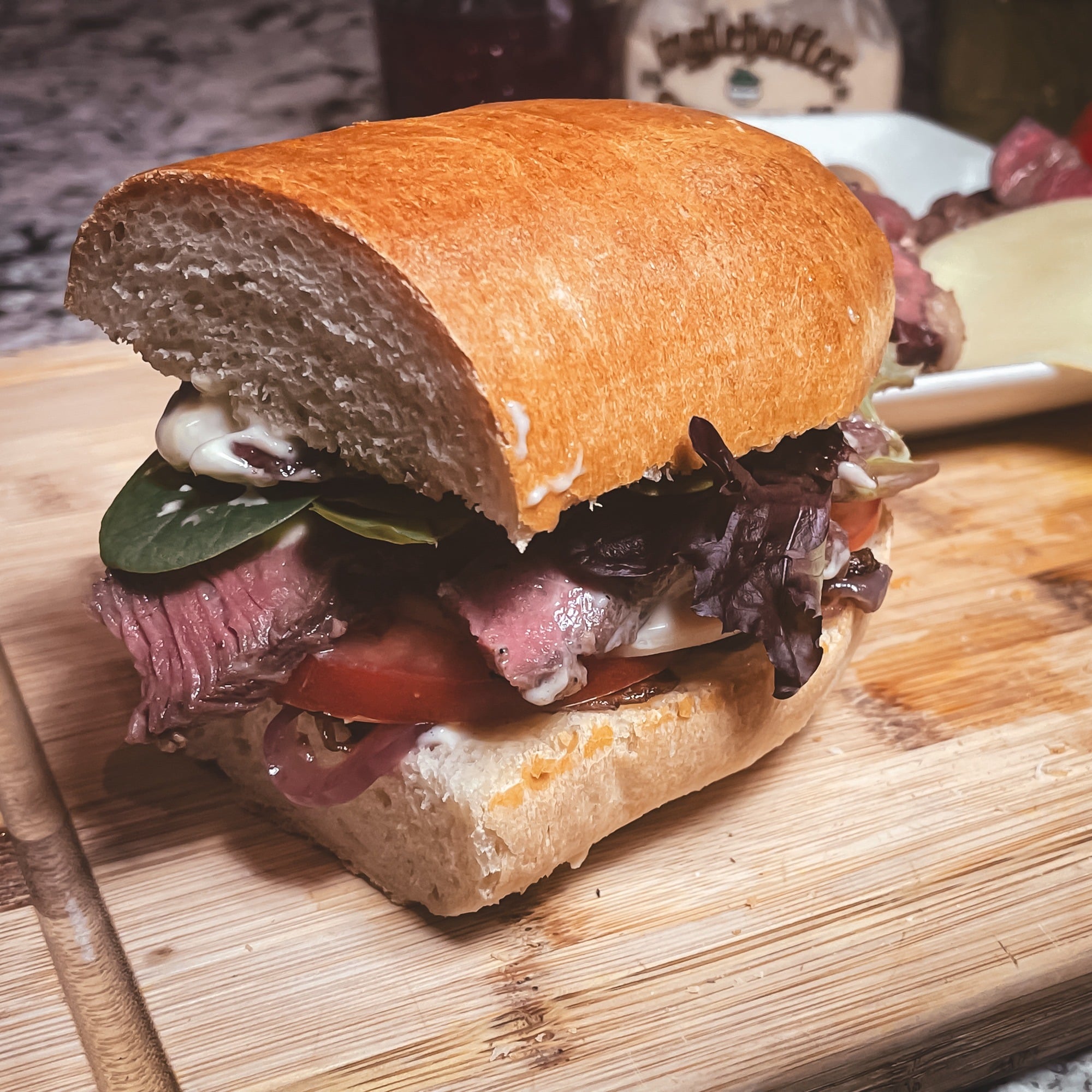 Steak Sandwich to show the baguette