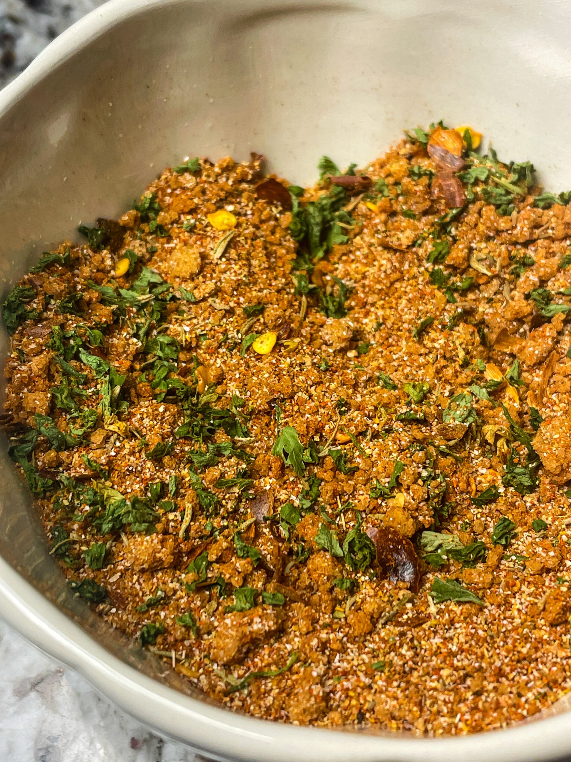 Caribbean Jerk Chicken and Rice Seasoning In A Bowl