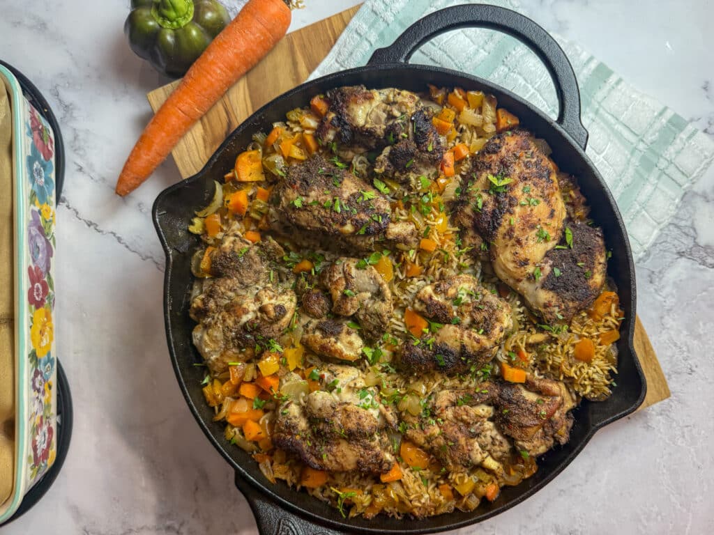 Jerk Chicken and Rice Wide Photo