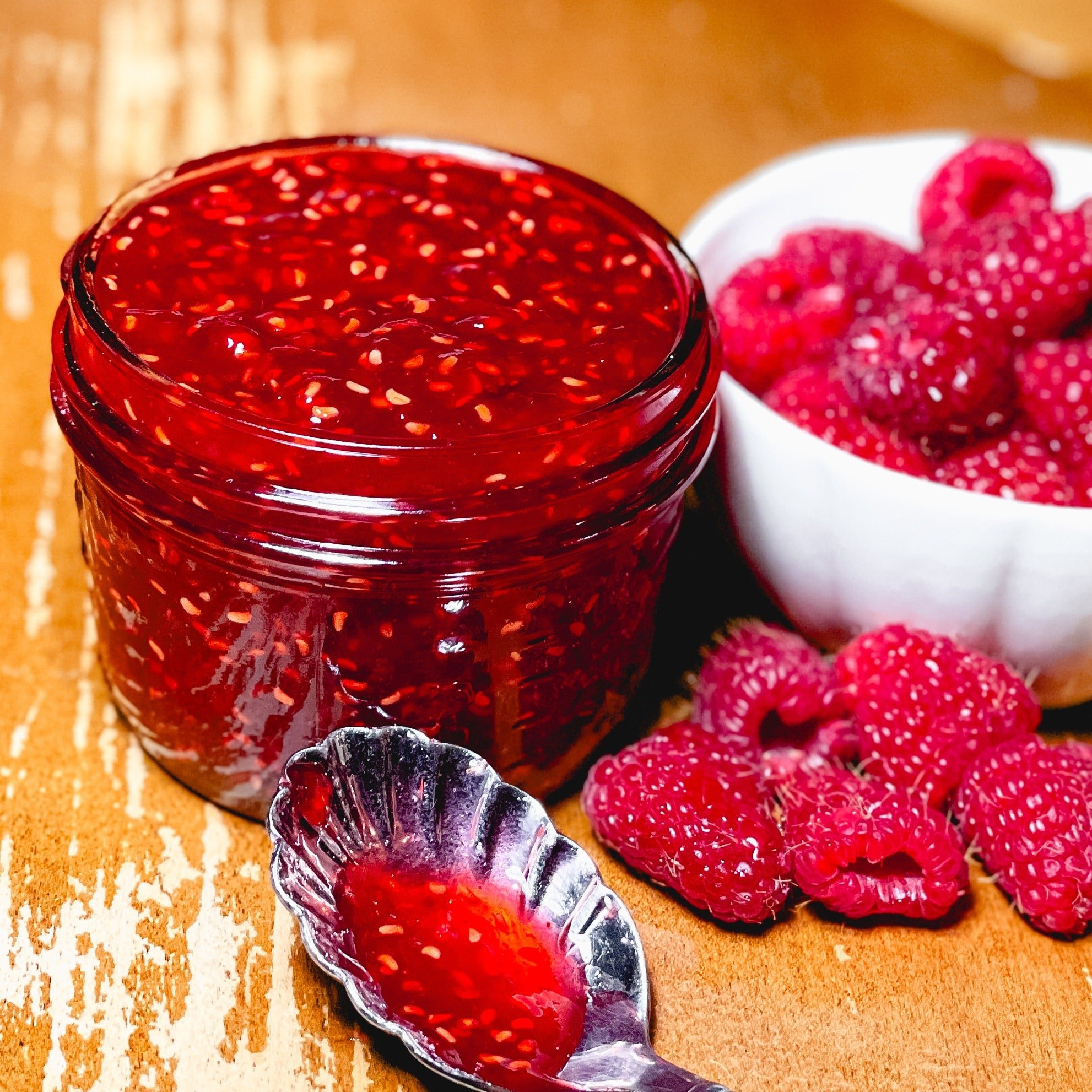 Raspberry Preserves and raspberries