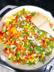 Saute Vegetables for Caribbean Jerk Chicken