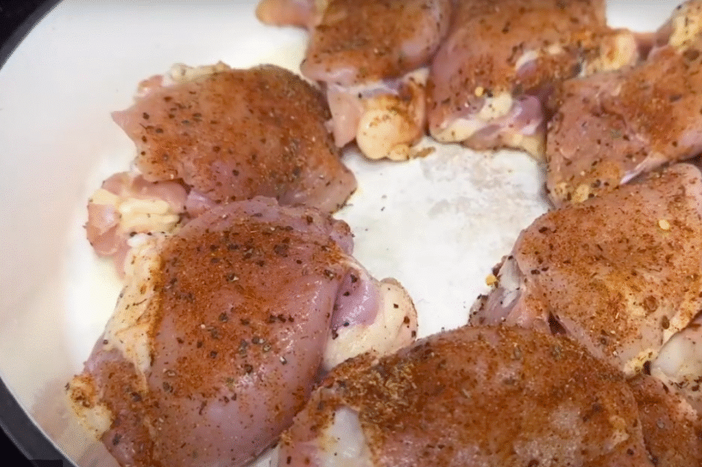 Searing Jerk Chicken in Skillet