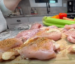 Seasoning Chicken Thighs with Jerk Seasoning