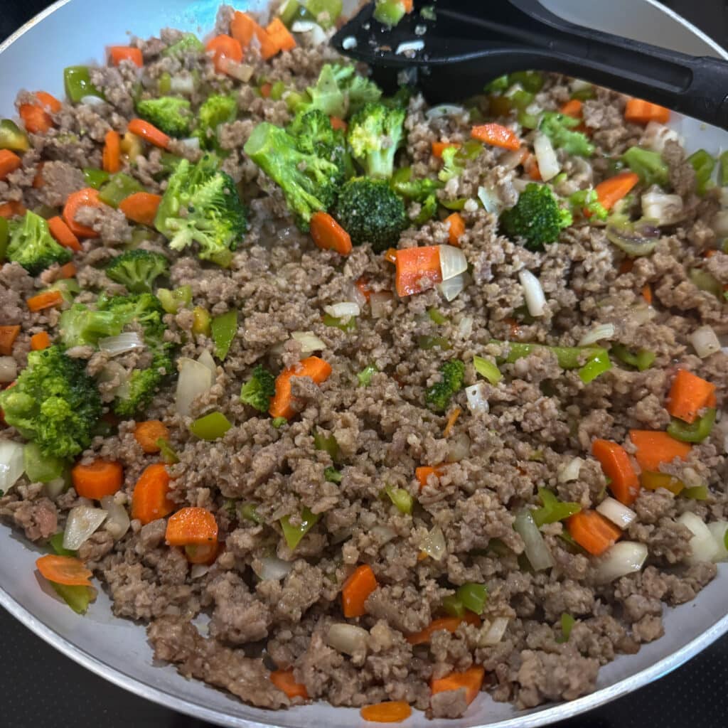 Saute Vegetables in Sausage