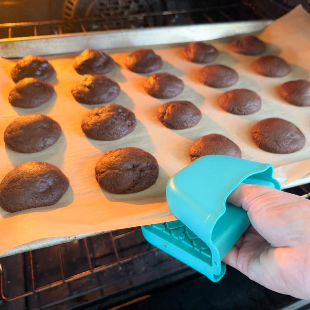 Baked Dough Balls for Saint Patrick's Day Cookies Coming Out of Oven