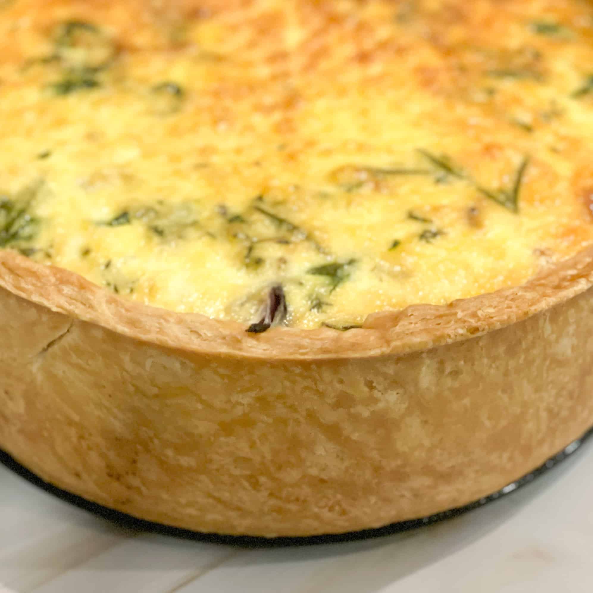Crust of Ham and Gruyere Deep Dish Quiche