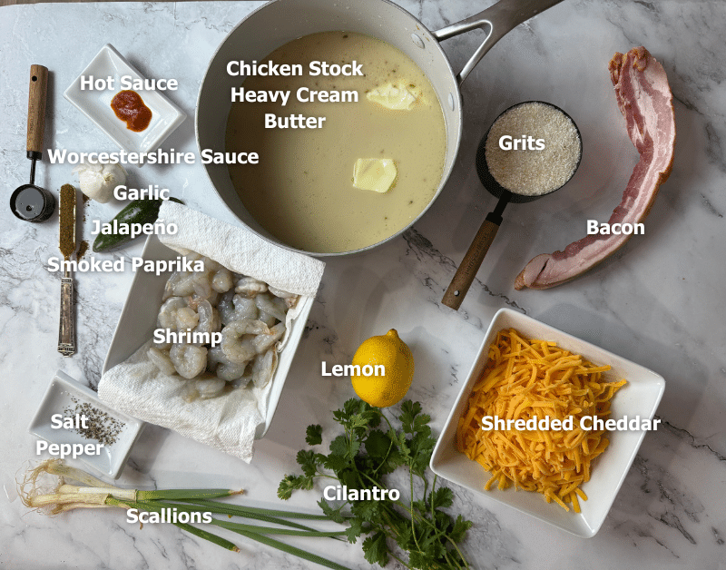 Ingredients in Shrimp and Grits