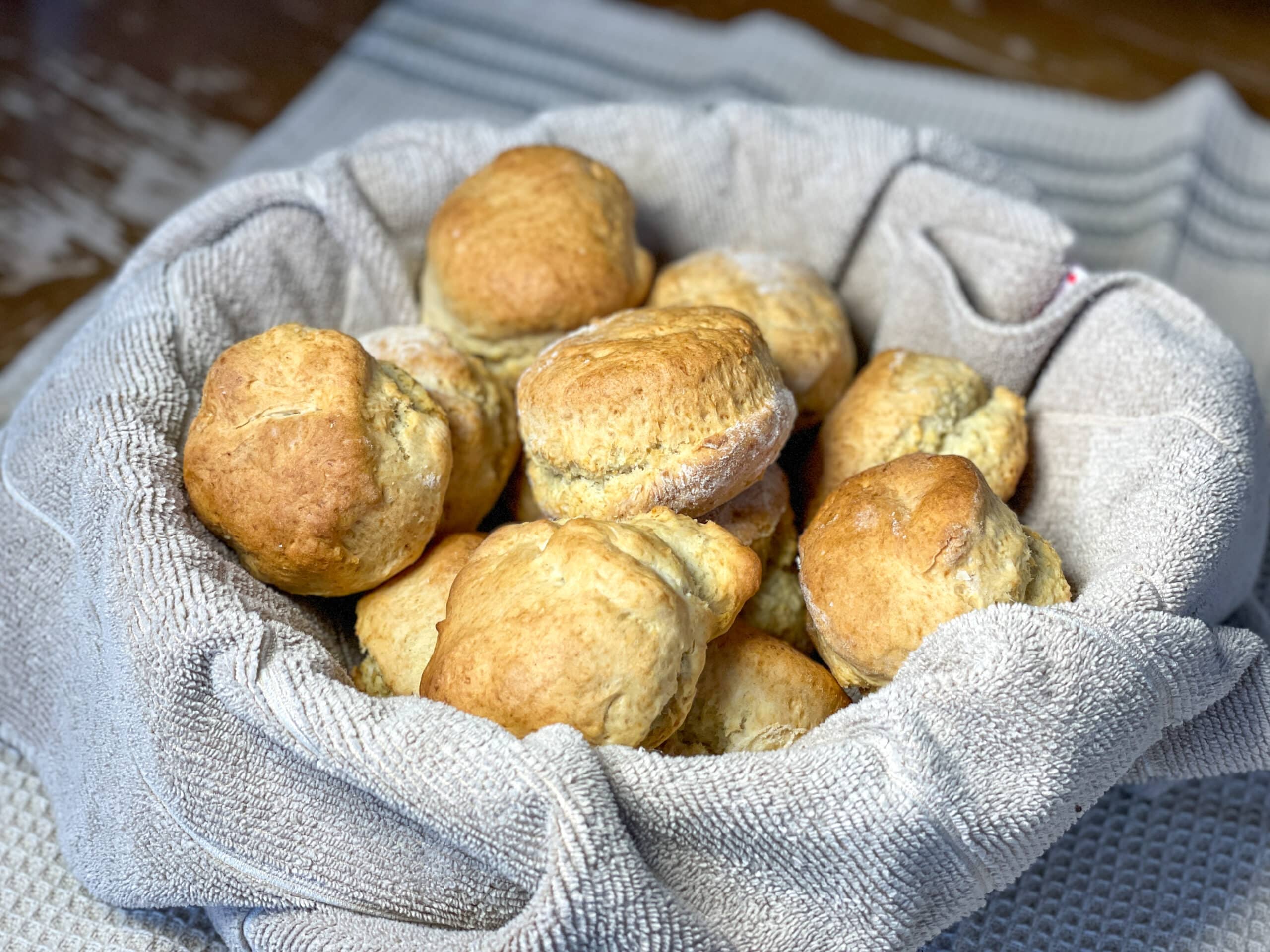 Basket Full of Sourdough Biscuits