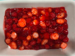Pie Filling in the Bottom of a Casserole Dish