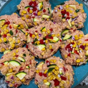 Zucchini Corn Cicken Burgers Ready to Cook