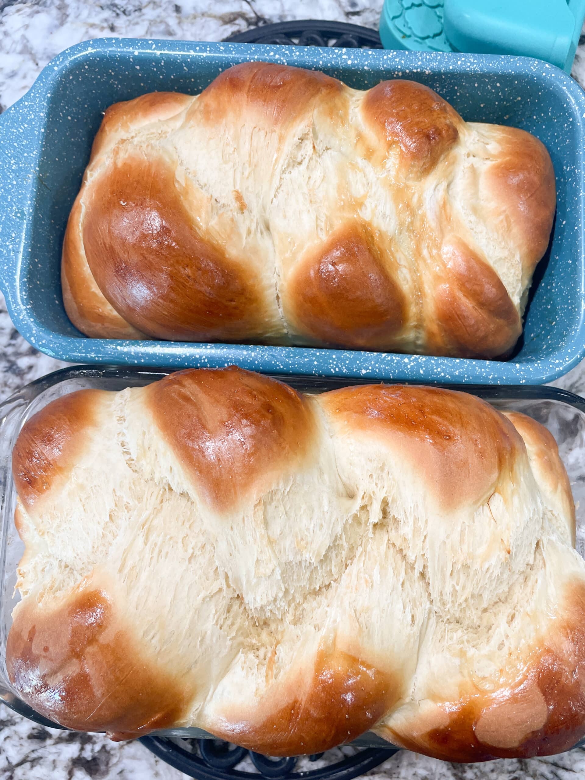Two Loaves of Braided Challah Bread