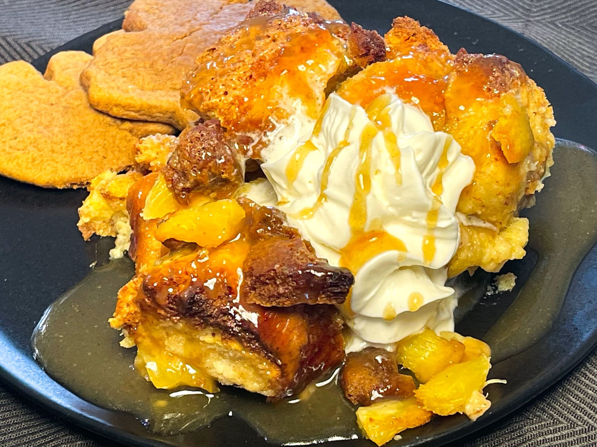 Loaded Pineapple French Toast Casserole on A Plate