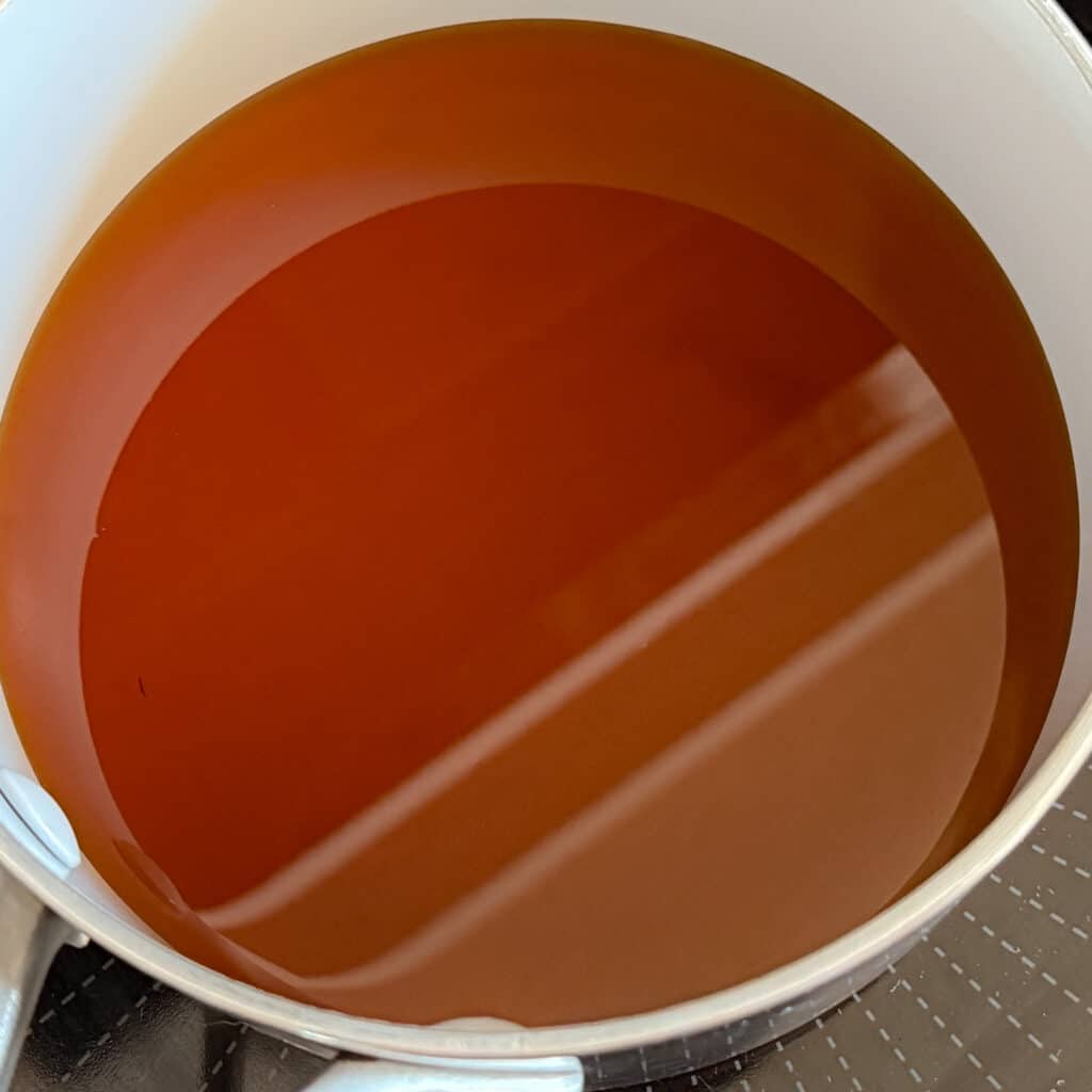 Brown Sugar Simple Syrup in a Sauce Pan