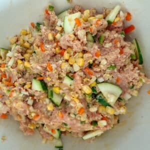Zucchini Corn Chicken Burgers Mixed