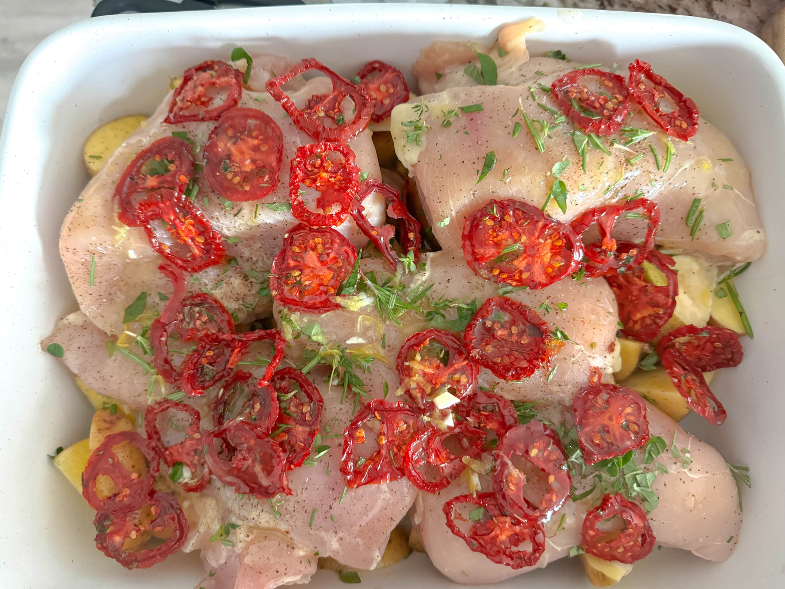 Mediterranean Chicken and Wedge Potatoes