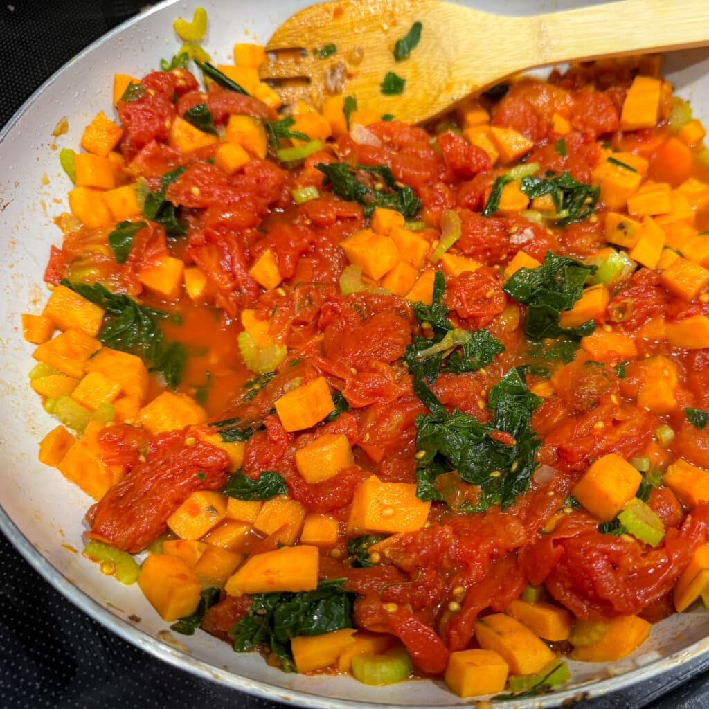 Adding Tomatoes and Celery Leaves