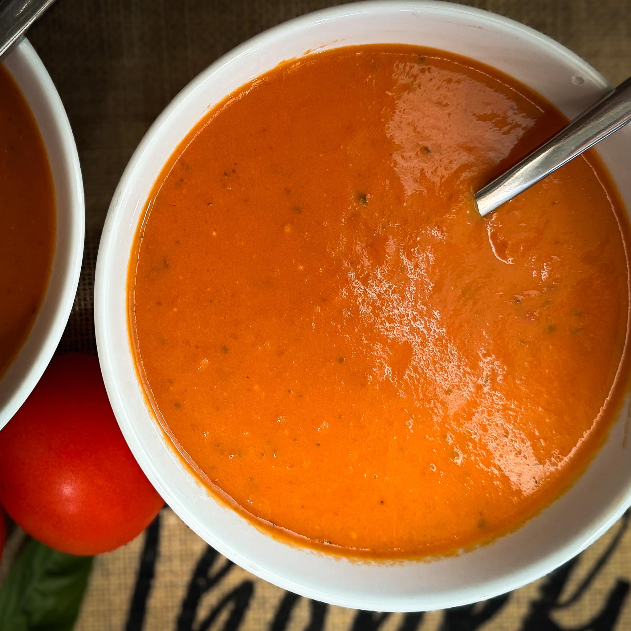 Basil Mint Tomato Soup With Honey