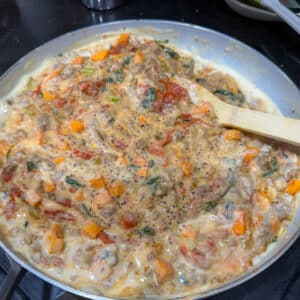 Cheesy Sweet Potato Skillet