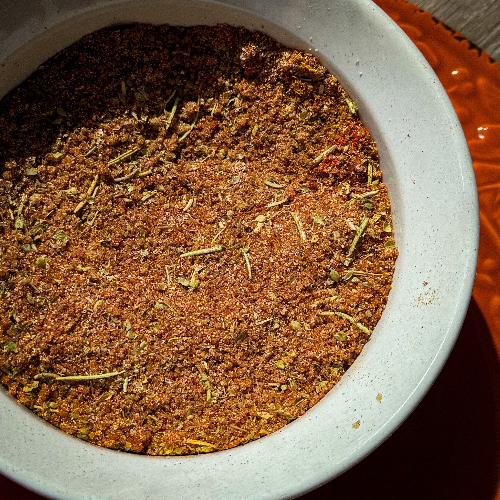 Nashville Hot Rub In a White Bowl