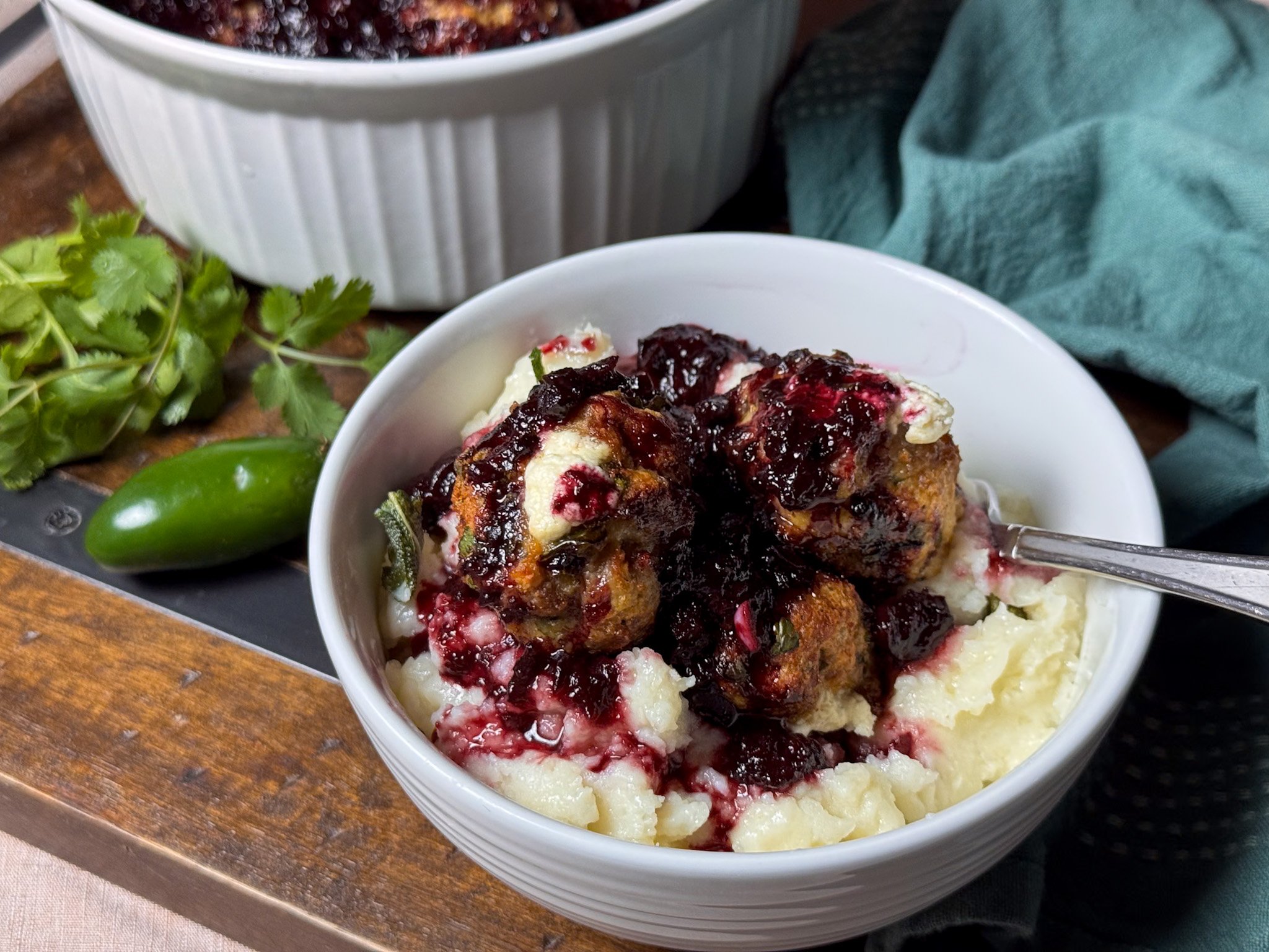 Cherry Jalapeño and Goat Cheese Meatballs