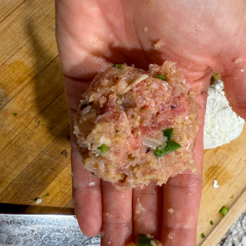 Cherry Jalapeno and Goat Cheese Meatballs Rolled