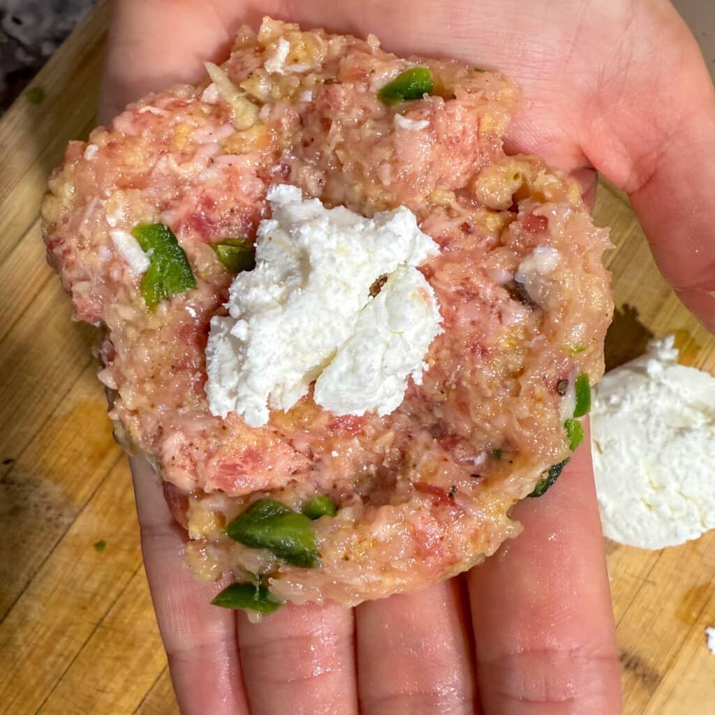 Goat Cheese in Middle of Cherry Jalapeno and Goat Cheese Meatballs