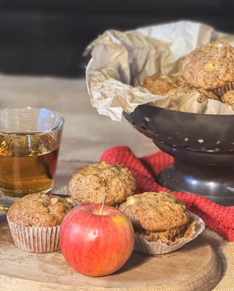 Hot Buttered Rum Apple Cider Muffins, Apples