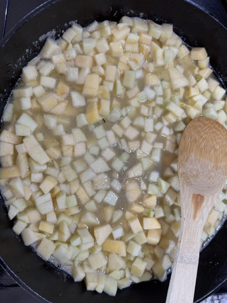 Saute Apples for Hot Butter Run Apple Cider Muffins