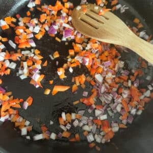 Sautéed Peppers and Onions in Cast Iron Skillet