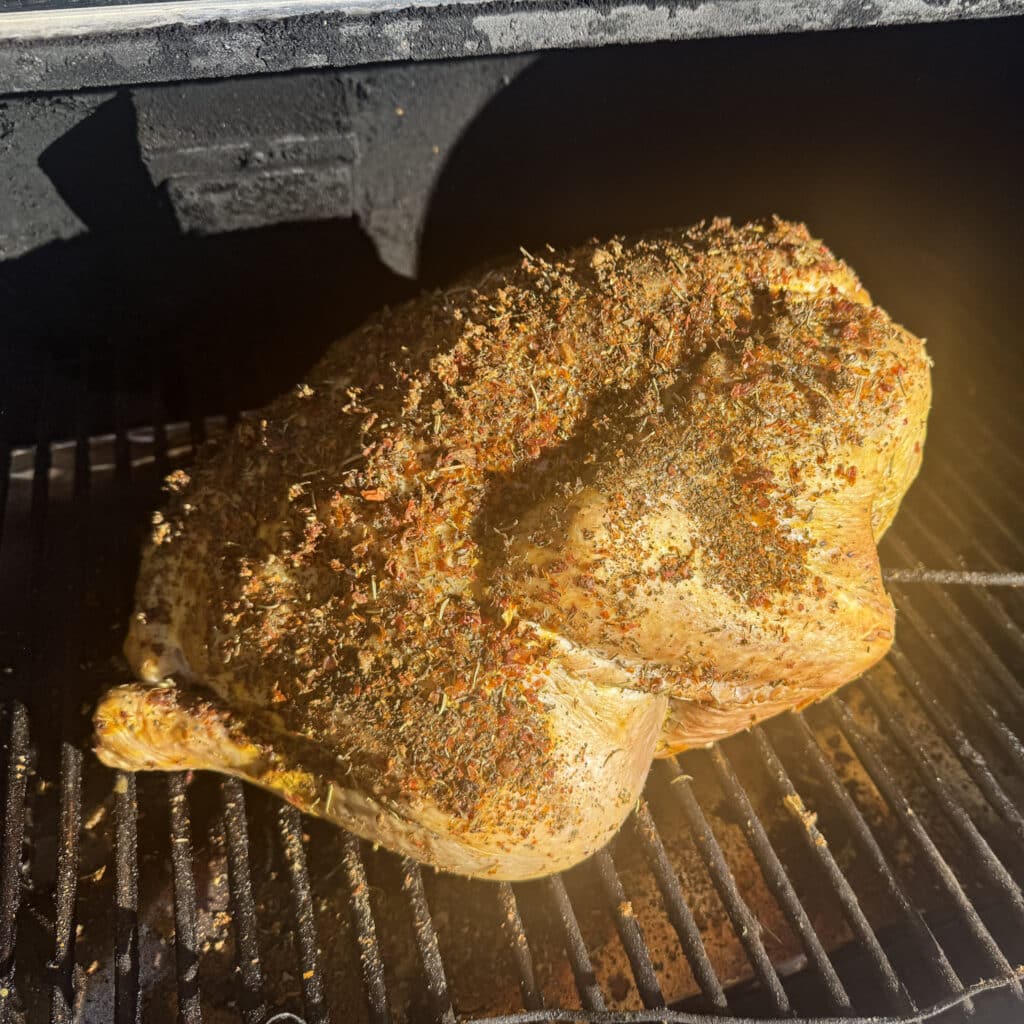 Smoked Turkey on a Pellet Grill Breast Side Down