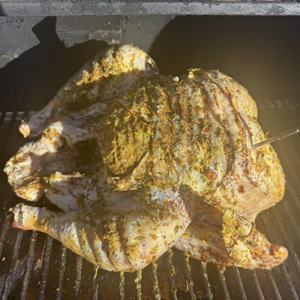 Smoked Turkey on a Pellet Grill Breast Side Up