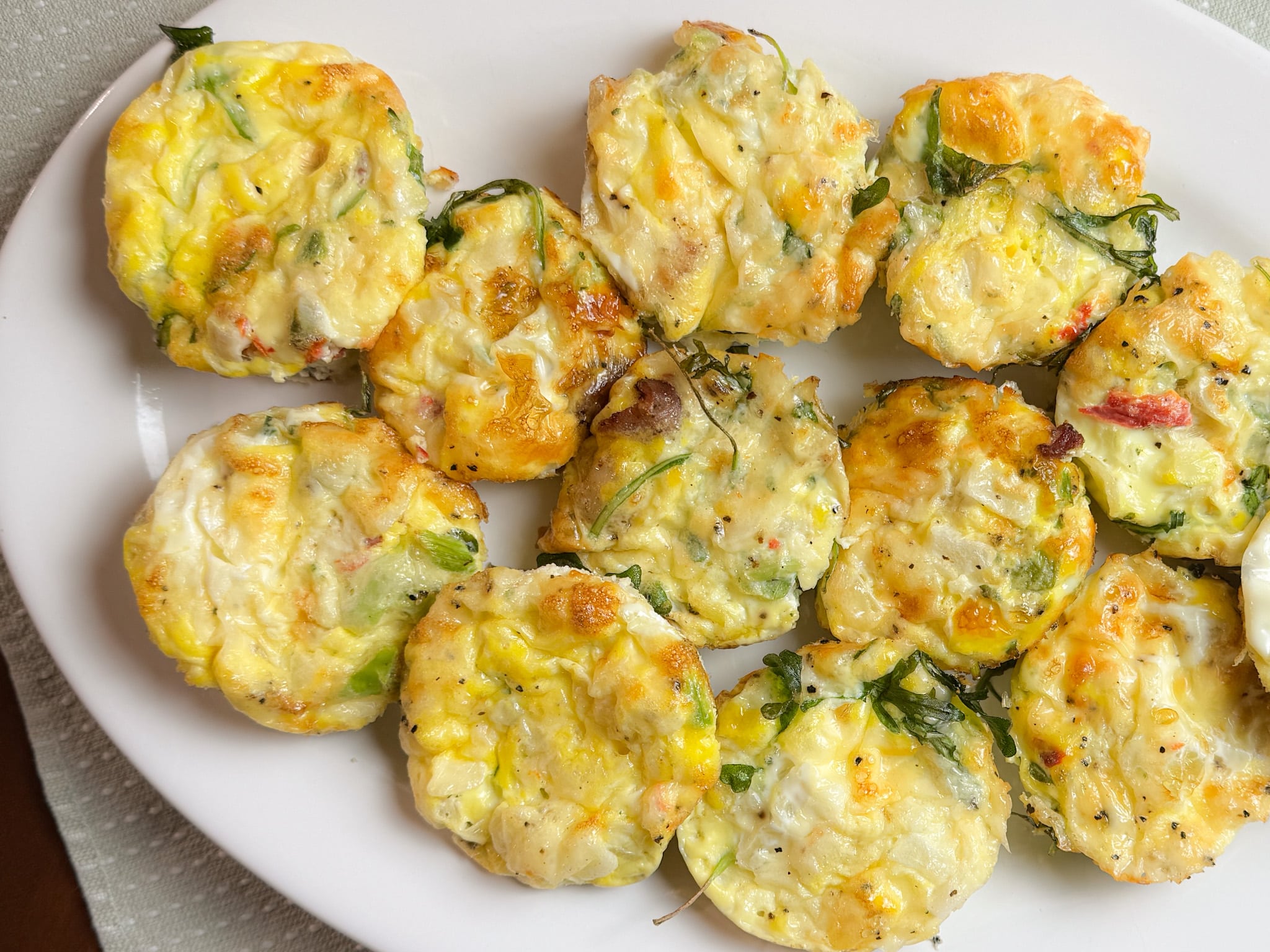 Egg Muffins on a White Plate