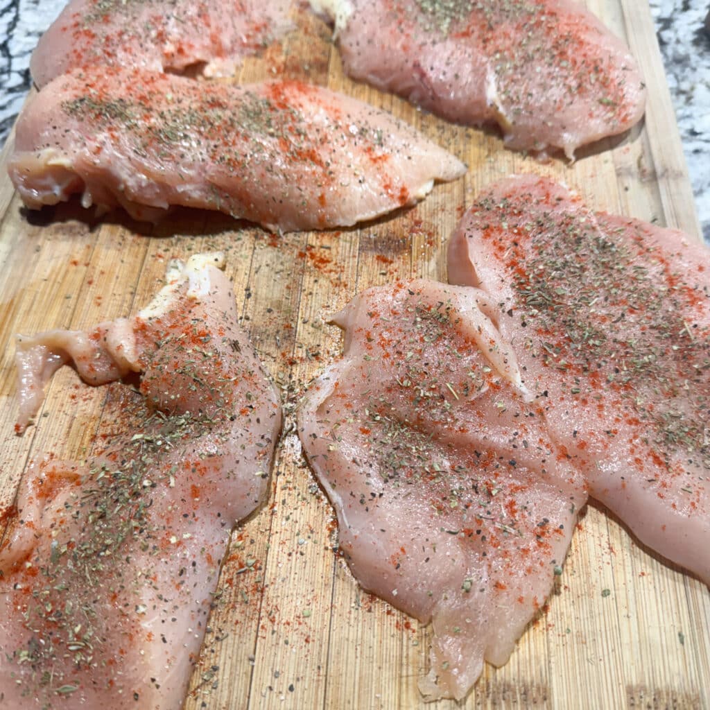 Raw Seasoned Chicken Breasts