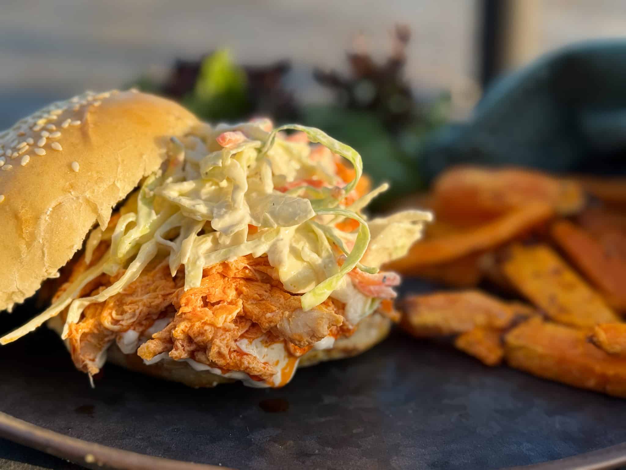 Buffalo Chicken Burger Close Up
