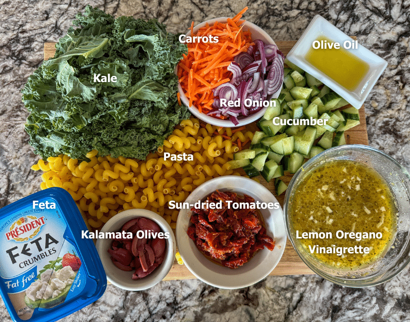 Mediterranean Pasta Salad Ingredients