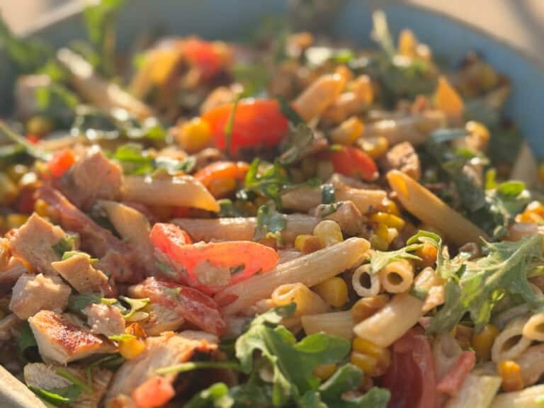 Mexican Chicken Pasta Salad Close Up