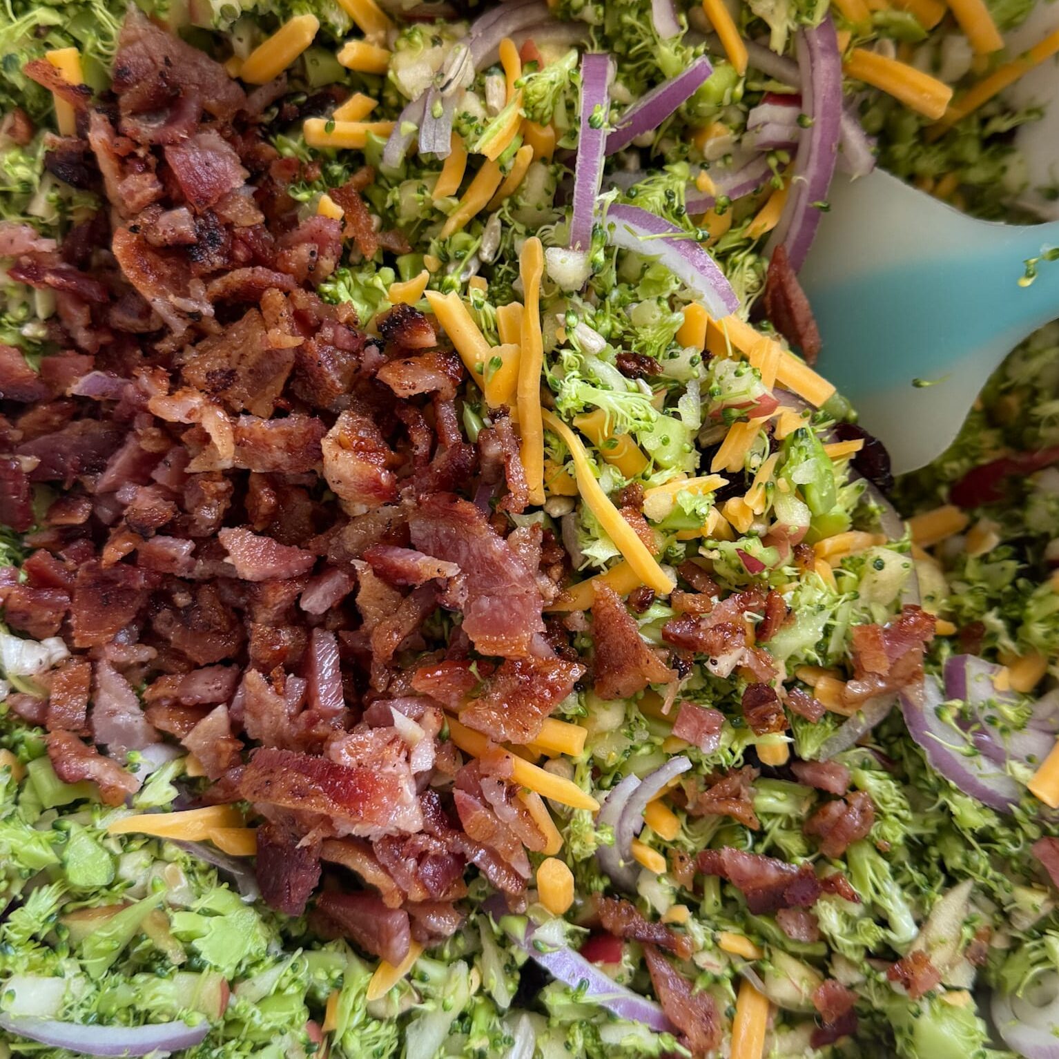 Combined Ingredients for Broccoli Salad