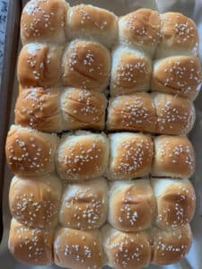 Butter and Sesame Seeds on Slider Buns