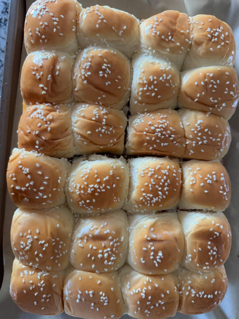 Butter and Sesame Seeds on Slider Buns
