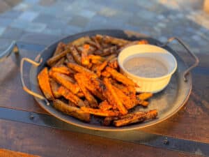 Plate Full of Cajun Fries with Cajun Mayo