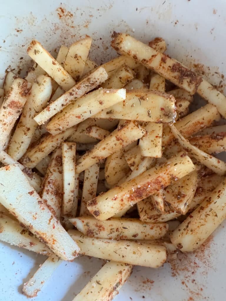 Fries Coating in Cajun Seasoning